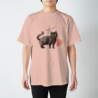 nemunoki paper itemの幸せの黒猫 スタンダードTシャツ