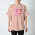 JIMOTO Wear Local Japanの台東区 TAITO TOWN ロゴピンク スタンダードTシャツ