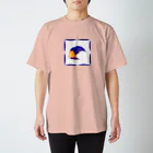 一般のオレンジ×ブルーの文鳥 スタンダードTシャツ