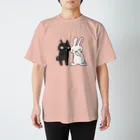 シシシFRIENDSのシシシうさぎ&シシシくろねこ Regular Fit T-Shirt