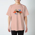 poniponiの馬と鮮やかな花 Regular Fit T-Shirt