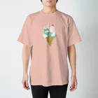 NEKOGASUKINAHITO-ねこがすきなひと-のアイスクリームなねこ Regular Fit T-Shirt