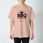 福島バーベキュー協会SHOPの福島BBQ協会Circleロゴ黒文字 スタンダードTシャツ