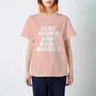 SAIWAI DESIGN STOREのSTAY HOME AND READ BOOKS（WHITE） Regular Fit T-Shirt