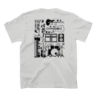 おはる屋さんの音楽大好きバンドマン（モノクロ ver） スタンダードTシャツの裏面