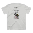 真希ナルセ（マキナル）のLife is a beautiful ride（黒柴） スタンダードTシャツの裏面