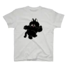 愉快レトロ雑貨屋★39太郎のばとんきゃっち黒猫★くろすけ 티셔츠