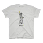 ビールとアート TM-3 Designの彫刻 × BEER（自由の女神）黒線画 スタンダードTシャツ