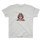 ワンコとにゃんちゃんズの毛布にくるまるシーズー スタンダードTシャツ