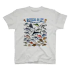 猫と釣り人のSaltwater fish_3C スタンダードTシャツ