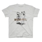 オリジナル工房プリントンの線画 秋田犬 前面プリントTシャツ＜淡色＞ Regular Fit T-Shirt