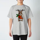 kazeou（風王）のRABBIT＆CAROTTE(STAND UP) スタンダードTシャツ