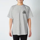 ハチストアの三盛り亀甲シマエナガ家紋 スタンダードTシャツ
