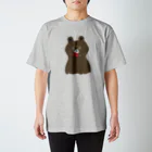 kuma shop “today’s kumachar”のkuma and apple / クマとリンゴ スタンダードTシャツ