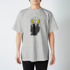 ビールとアート TM-3 Designの名画 × BEER（ムンクの叫び）黒線画 *文字なしver. Regular Fit T-Shirt