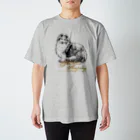 オリジナル工房プリントンの線画 シェットランドシープドッグ 前面プリントTシャツ＜淡色＞ Regular Fit T-Shirt