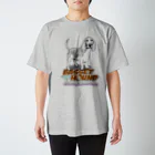 オリジナル工房プリントンの線画 バセットハウンド前面プリントTシャツ＜淡色＞ Regular Fit T-Shirt