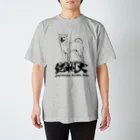 オリジナル工房プリントンの線画 紀州犬 前面プリントTシャツ＜淡色＞ Regular Fit T-Shirt