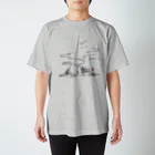 花日和 畳の燻り兎(黒) Regular Fit T-Shirt