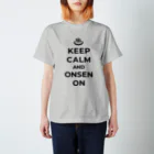 kg_shopのKEEP CALM AND ONSEN ON (文字ブラック) スタンダードTシャツ