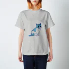 もちけらの水色の猫ちゃん スタンダードTシャツ