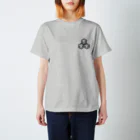 ハチストアの三盛り亀甲シマエナガ家紋 スタンダードTシャツ