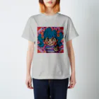 にじわたりねこのかわいい心　女の子イラスト Regular Fit T-Shirt