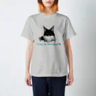 Crazy❤︎for Maincoon 猫🐈‍⬛Love メインクーンに夢中のMainecoon🐾Black&White Regular Fit T-Shirt