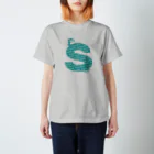 テンピヤのイニシャルS(スズメ/グリーン） Regular Fit T-Shirt