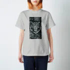 線描屋（ペン画）  ChirikoMatsuno のTiger（線画 トラ ペン画） スタンダードTシャツ
