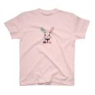 ロゴ屋さんのアニメーションうさぎ Regular Fit T-Shirt