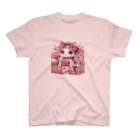 猫好き Japanの振り袖ねこ スタンダードTシャツ