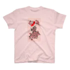 far from okの桜に赤短 Regular Fit T-Shirt