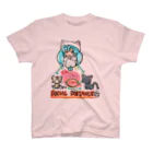 miku'ꜱGallery星猫のソーシャルディスタンス✨mikuと愛猫「2mはなれてにゃ SOCIAL DISTANCE」メッセージイラスト スタンダードTシャツ