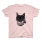 sirokuroの長毛黒猫 スタンダードTシャツ