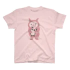 多分ねこのパンダをぎゅっ。(ピンク) スタンダードTシャツ