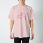 かにのたけなみのお断りねこ（ピンクの線） スタンダードTシャツ