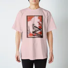 Red & Brack の梅に島柄長(透) Regular Fit T-Shirt
