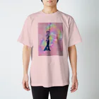 まぴこMAKERのSee the Light(pink) Regular Fit T-Shirt