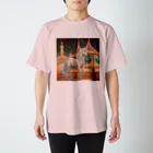 春天堂の夜の遊園地 スタンダードTシャツ