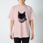 sirokuroの長毛黒猫 スタンダードTシャツ