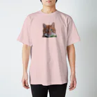 壁かべSHOP・SUZURI店のひょっこり猫さんCOL. スタンダードTシャツ