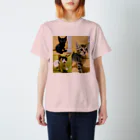 にゃんまるHOUSEの保護猫シスターズ3姉妹U/ちー/lee スタンダードTシャツ