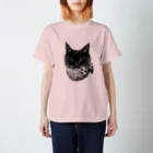 sirokuroの長毛黒猫 スタンダードTシャツ