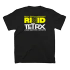 リジット・モータースポーツのALPHA白-RIGID黄-TETRX白 スタンダードTシャツの裏面