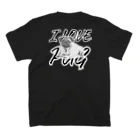 犬好きさんのためのTシャツ屋さんのI LOVE PUG Tシャツ Regular Fit T-Shirtの裏面