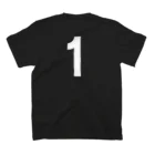 コチ(ボストンテリア)のバックプリント：ただの1です。（白文字） Regular Fit T-Shirtの裏面