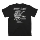 nidan-illustrationのhappy dog -happy flight- (white ink) Regular Fit T-Shirtの裏面