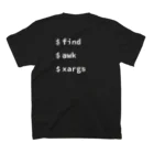 7se______のfind awk xargs スタンダードTシャツの裏面