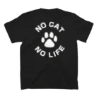 アトリエかののNO CAT NO LIFE 肉球 白抜き バックプリント スタンダードTシャツの裏面